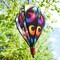 In the Breeze 0974 — Aurora 6-Panel Hot Air Balloon — Colorful Blended Rainbow Wind Spinner with Tail for Yards and Gardens